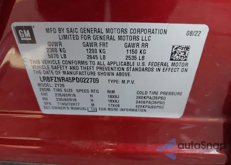 2023 Buick Envision Essence Fwd from USA, damaged, VIN LRBFZNR45PD022709